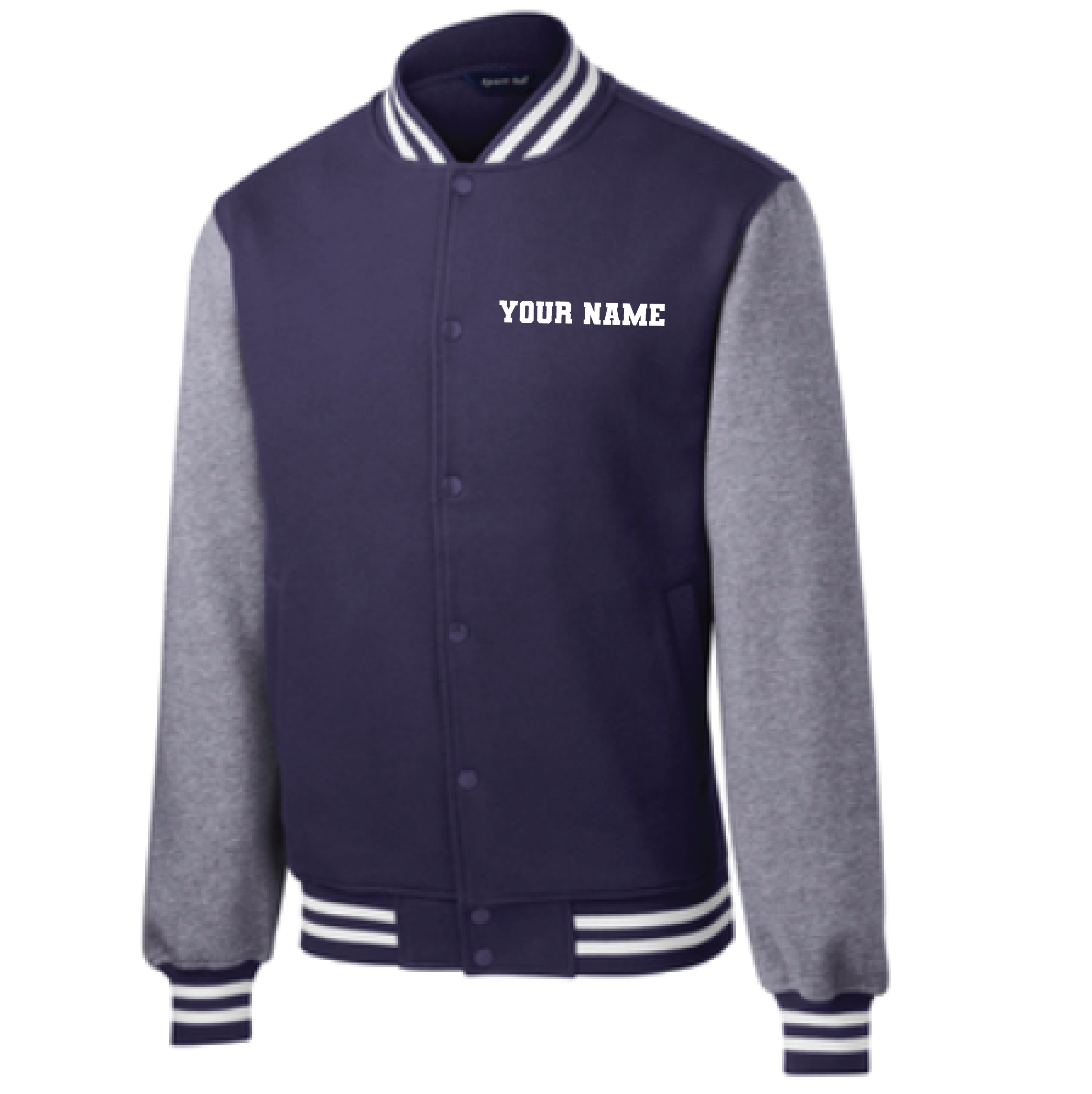 Adult DKJA Letterman Jacket – Navy/Heather