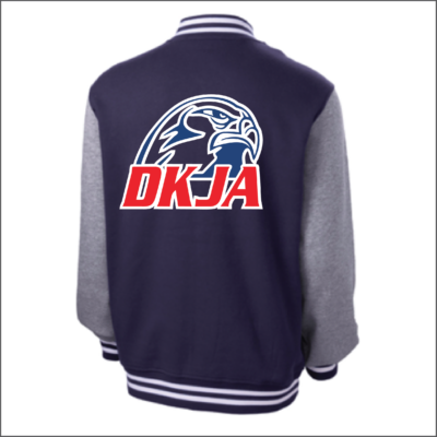 DKJA Adult Letterman Jacket NAVY/HEATHER