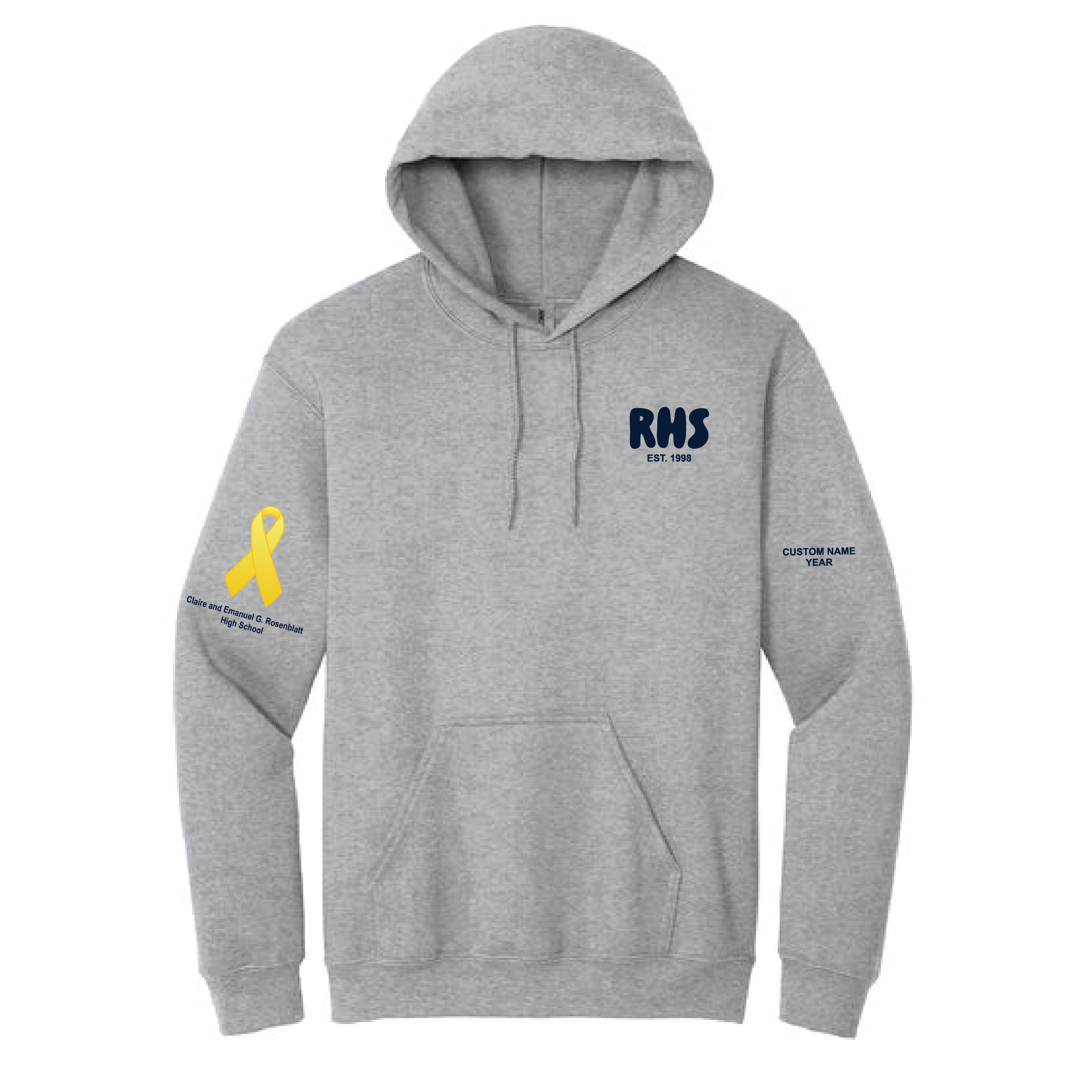 Rosenblatt High School Pullover Hoodie – Sports Grey