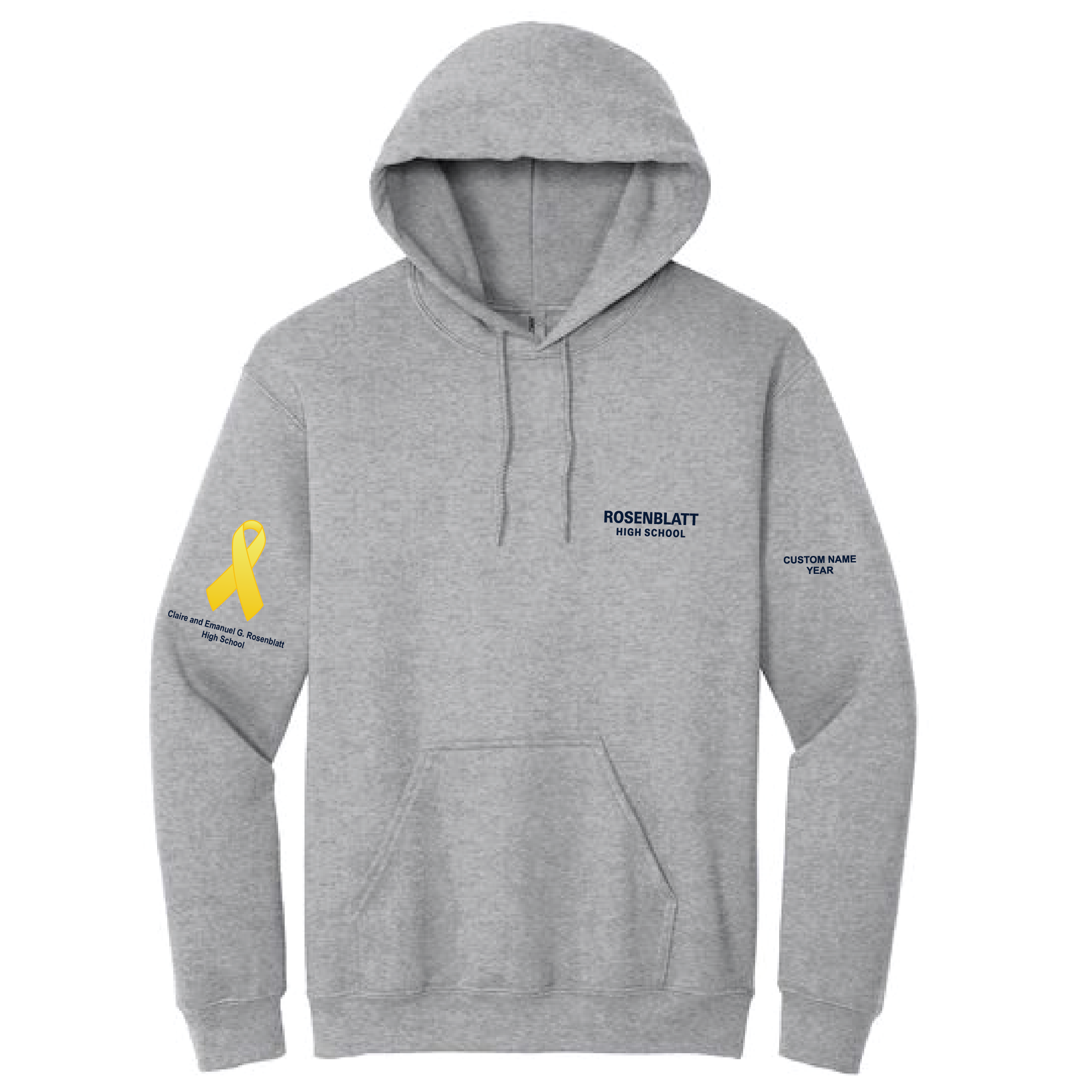 Rosenblatt High School Pullover Hoodie – Sports Grey