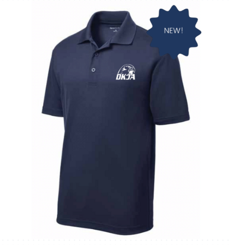Youth Embroidered DKJA Mesh Polo – Navy